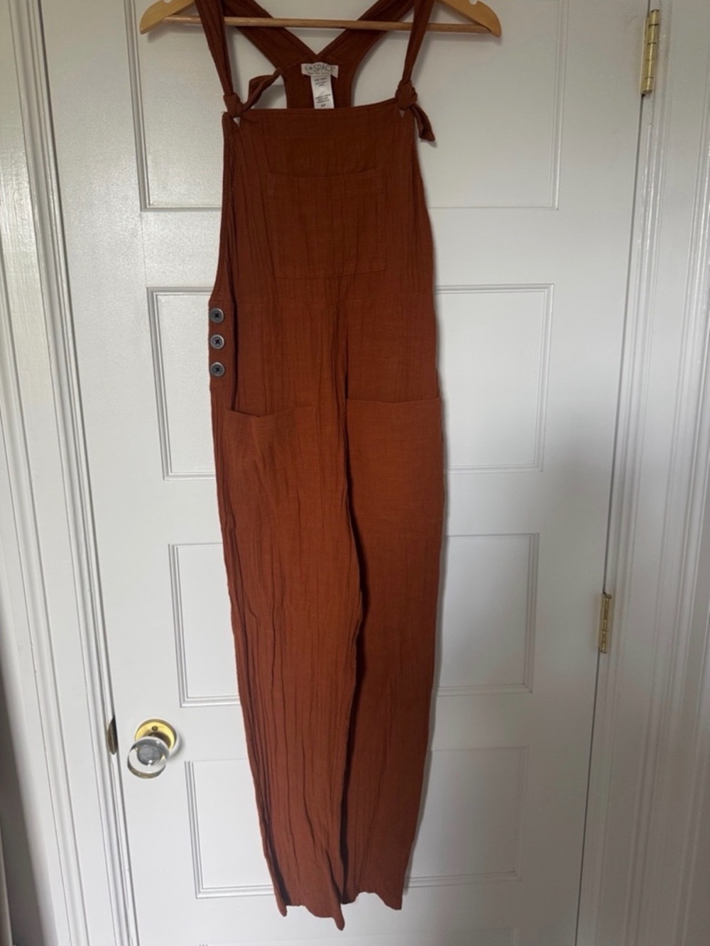l*space Rust Brown Tie-Shoulder Jumpsuit Small